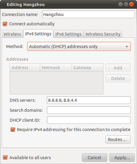 DNS Client Settings